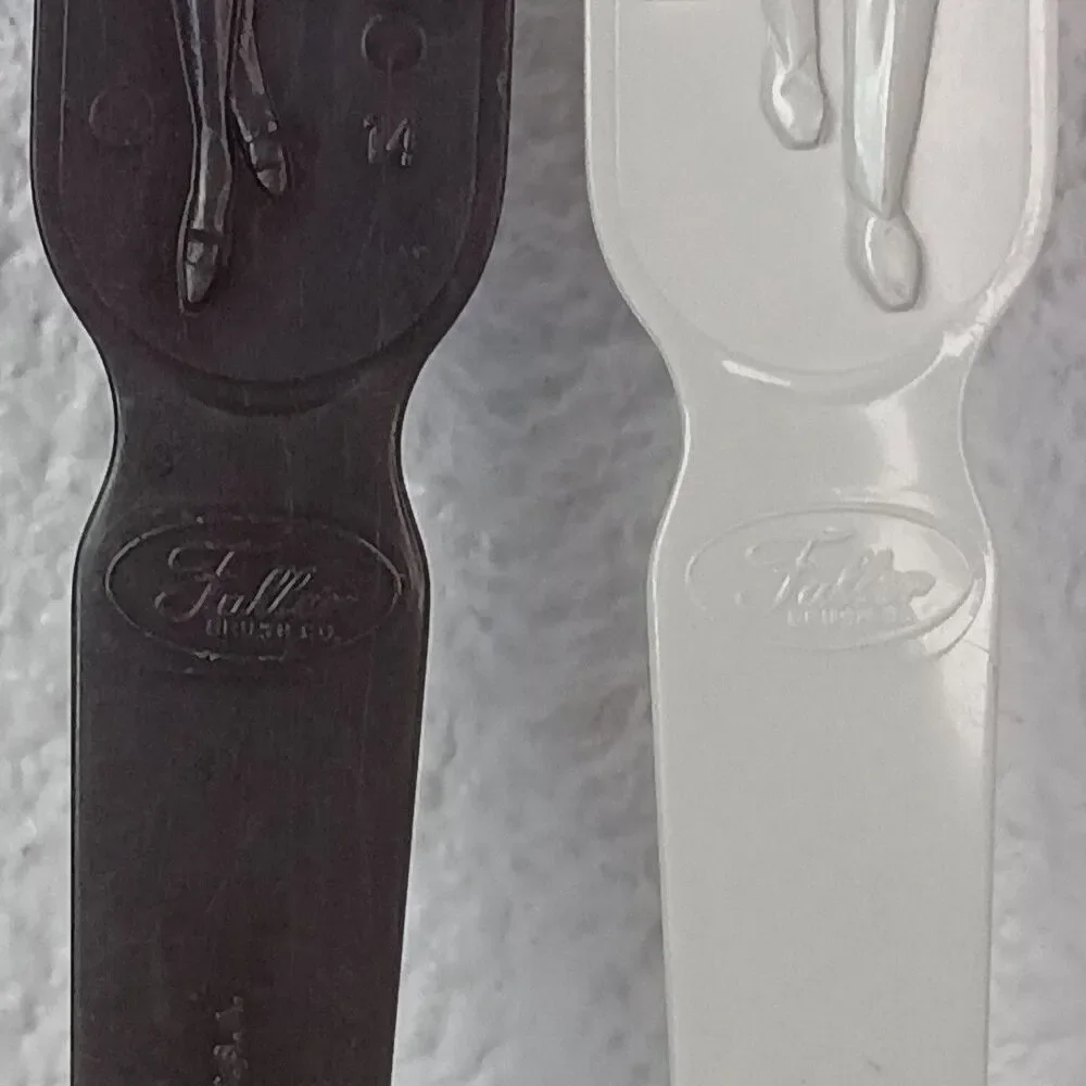 VTG Fuller Brush Company Cream Plastic Letter Opener w/ Sales Man & Sales Woman